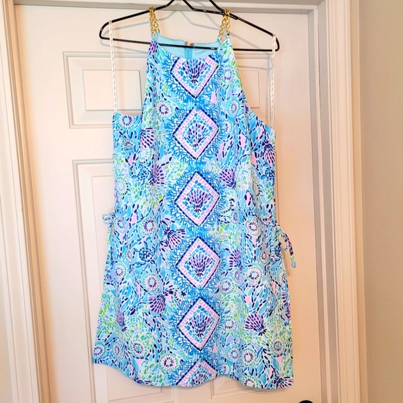 🩵 HTF NWT - Lilly Pulitzer Blue Ibiza Pearl Romper - 12